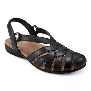 EARTH ORIGINS "BERRI" SLIP ON SANDAL BLACK LEATHER. NEW IN BOX. 9M $45